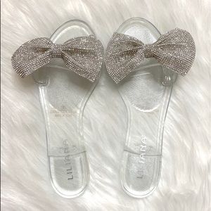 liliana rhinestone bow sandals